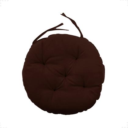 Imagem de Almofada Futton Lisa Redonda Cheia Macia Confortável 40cm Cadeira Sala Jantar Decoração