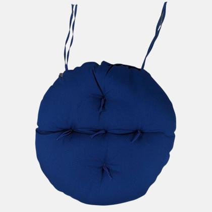 Imagem de Almofada Futton Lisa Redonda Cheia Macia Confortável 40cm Cadeira Sala Jantar Decoração