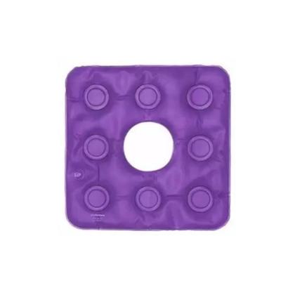 Imagem de Almofada Gel Quadrada com Orifício Anti Escaras Feridas Úlcera BioFlorence Ortopédica Hospitalar Cadeira de Rodas Paciente Acamado Idoso