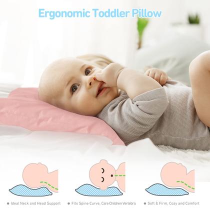 Imagem de Almofada infantil Babebay Soft Kid de 2 a 5 anos com fronha rosa