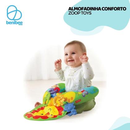 Imagem de Almofada Infantil Conforto Chocalho Interativo Apoio Bebe Tummy Time Zoop