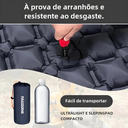 Imagem de Almofada Inflável Ultraleve para Camping e Praia - Dobrável com Travesseiro
