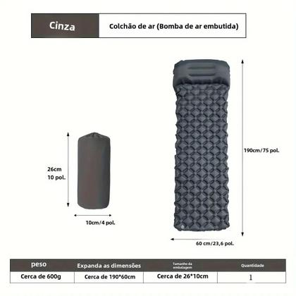 Imagem de Almofada Inflável Ultraleve para Dormir e Acampamento - com Encosto de Cabeça