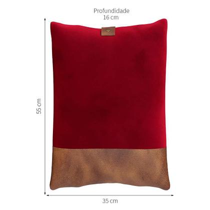 Almofada Leme Vermelho e Marrom 55x35 - Mobly Imagem de Almofada Leme Vermelho e Marrom 55x35