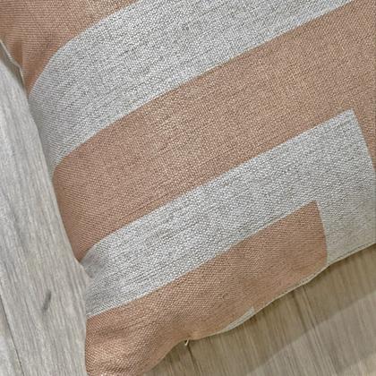 Imagem de Almofada Linho Bege Geometria Moderna Tipo Rosê 45x45 cm