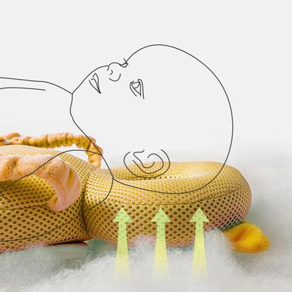 Imagem de Almofada Mochila Proteção Cabeça Anti Queda Bebê Abelha