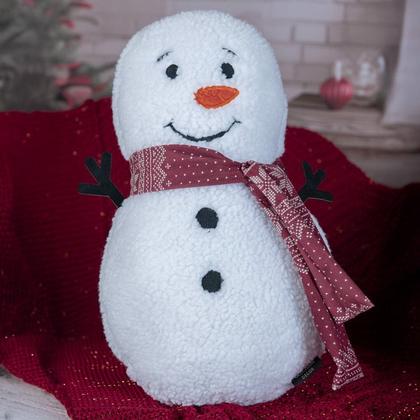 Imagem de Almofada Natalina Boneco de Neve Floc com Bordado e Cachecol 30x46cm Natal