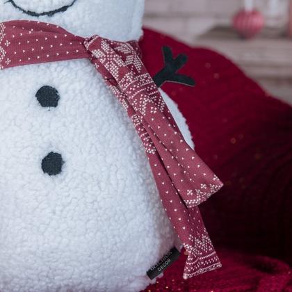 Imagem de Almofada Natalina Boneco de Neve Floc com Bordado e Cachecol 30x46cm Natal