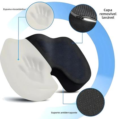 Imagem de Almofada Ortopédica de Assento com Espuma Viscoelástica em Formato de U - Alivio para Cóccix