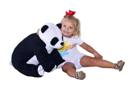 Imagem de Almofada Panda De Pelúcia 50cm Grande Bebe Antialérgico