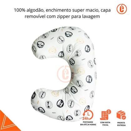 Imagem de Almofada para amamentação Baby Style branca estampada