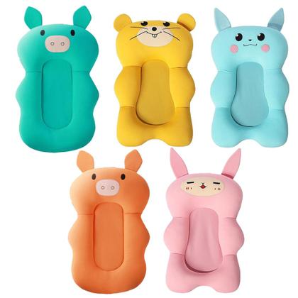 Imagem de Almofada para Banho do Bebê de Suporte para Banheira Infantil Universal com 3 Alças de Encaixe Bichinhos Felizes