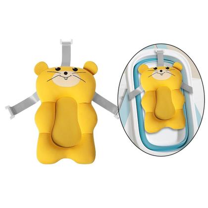 Imagem de Almofada para Banho do Bebê de Suporte para Banheira Infantil Universal com 3 Alças de Encaixe Bichinhos Felizes