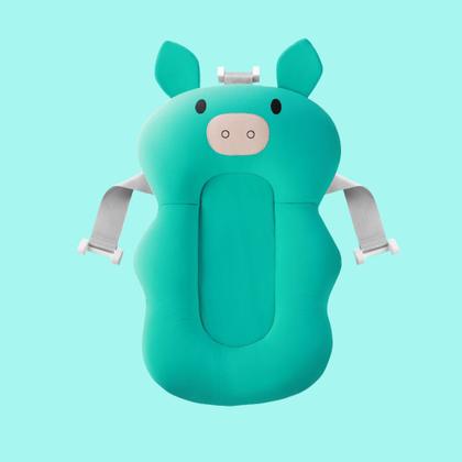 Imagem de Almofada para Banho do Bebê de Suporte para Banheira Infantil Universal com 3 Alças de Encaixe Bichinhos Felizes