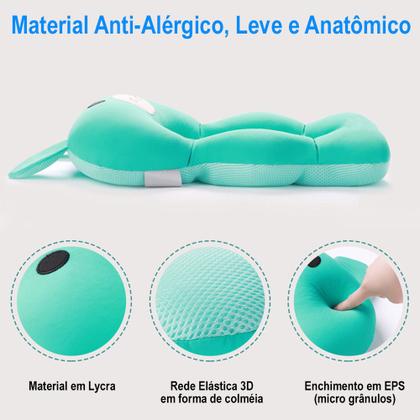 Imagem de Almofada para Banho do Bebê de Suporte para Banheira Infantil Universal com 3 Alças de Encaixe Bichinhos Felizes