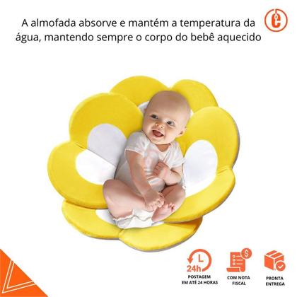 Imagem de almofada para banho relaxante flor Baby Style amarela