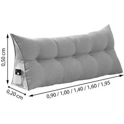 Imagem de Almofada Para Cabeceira Apoio 195cm Suede Vermelho - DS Estofados