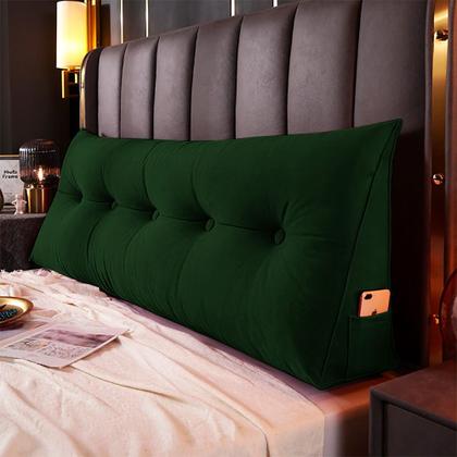 Imagem de Almofada Para Cabeceira Encosto Apoio Lombar Spot 140cm com Porta Celular Veludo - Desk Design