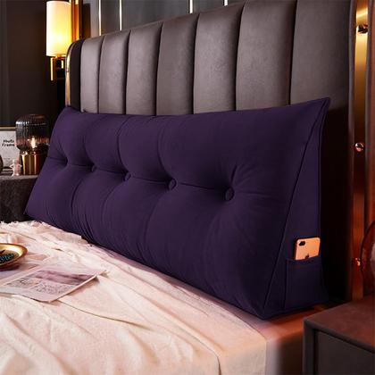 Imagem de Almofada Para Cabeceira Encosto Apoio Lombar Spot 140cm com Porta Celular Veludo - Desk Design