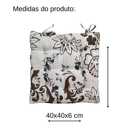 Imagem de Almofada Para Cadeira Assento 40x40cm Tons De Marrom Rustico