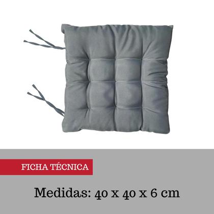 Imagem de Almofada Para Cadeira Assento Futton Liso Cinza 40x40