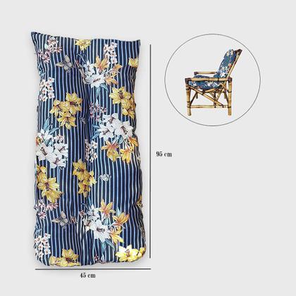 Imagem de Almofada Para Cadeiras de Bambu e Vime Listra Azul