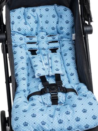 Imagem de Almofada Para Carrinho de Bebê Universal - Coroinha Azul