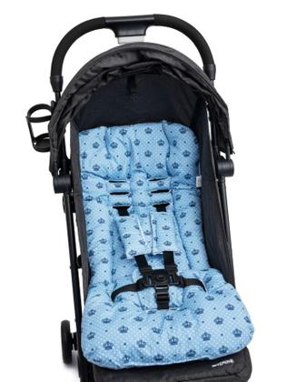 Imagem de Almofada Para Carrinho de Bebê Universal - Coroinha Azul