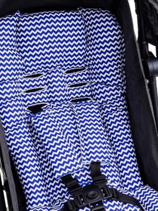 Imagem de Almofada Para Carrinho de Bebê Universal - Zig Zag Azul
