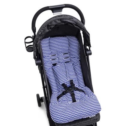 Imagem de Almofada Para Carrinho de Bebê Universal - Zig Zag Azul