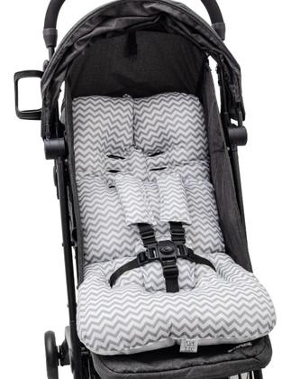 Imagem de Almofada Para Carrinho de Bebê Universal - ZIG ZAG CINZA