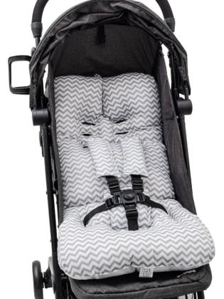 Imagem de Almofada Para Carrinho de Bebê Universal - ZIG ZAG CINZA
