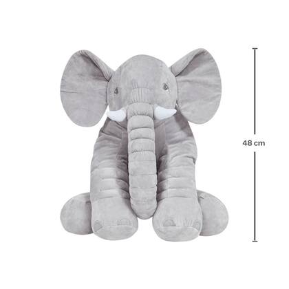 Imagem de Almofada pelúcia elefante gigante cinza buba 48cm