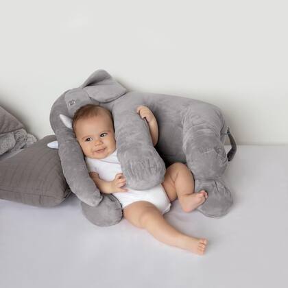 Imagem de Almofada pelúcia elefante gigante cinza buba 48cm