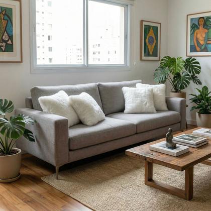 Imagem de Almofada Pelúcia Pelo Curto Luxo Decoração Sala Branca 40x40 Novadecora