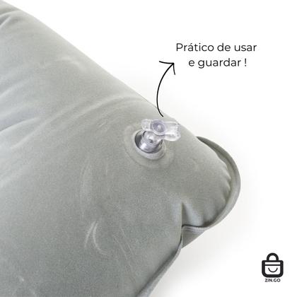 Imagem de Almofada Pescoço Inflável Avião Kit Viagem Máscara Dormir