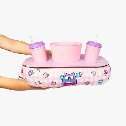 Imagem de Almofada porta pipoca dupla c copos e balde coruja bubu uatt