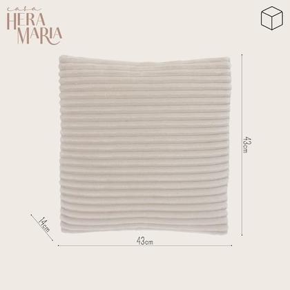 Imagem de Almofada Quadrada Decorativa Em Veludo Bege Claro 45x45 Estilo Escandinavo