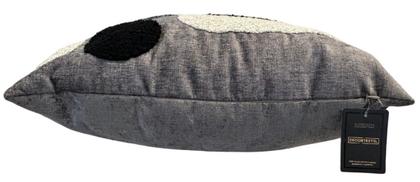 Imagem de Almofada rustica chumbo 52x52 c/aplic boucle preto 1