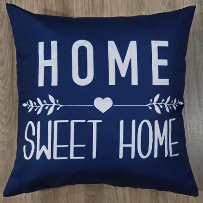 Imagem de Almofada Sarja Cheia Azul Geometria Home Com Enchimento 45x45 cm