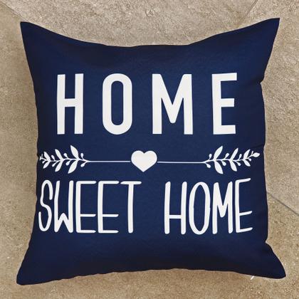 Imagem de Almofada Sarja Cheia Azul Geometria Home Com Enchimento 45x45 cm