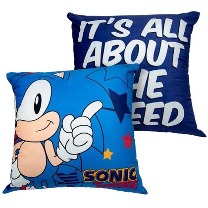 Imagem de Almofada Sonic Speed Quadrada Aveludada 40x40cm Oficial SEGA