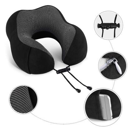 Imagem de Almofada Travesseiro Pescoço Viagem Fecho Ajustável Cor:rosa