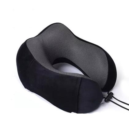 Imagem de Almofada Travesseiro Pescoço Viagem Fecho Ajustável Cor:rosa