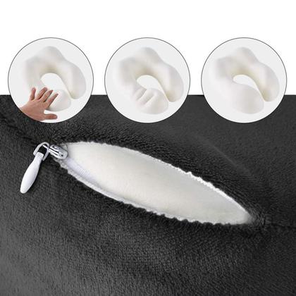 Imagem de Almofada Travesseiro Pescoço Viagem Fecho Ajustável Cor:rosa