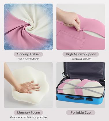 Imagem de Almofadas de gravidez para dormir, suporte de almofada viscoelástica de maternidade para costas, barriga e quadris, travesseiro de viagem ajustável para mulheres grávidas, travesseiros para grávidas que dormem lateralmente com fronha refrescante