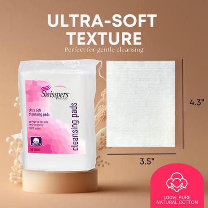 Imagem de Almofadas de limpeza Swisspers Premium Ultra Soft, 50 unidades x 3 unidades