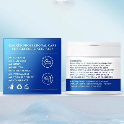 Imagem de Almofadas esfoliantes Ácido glicólico Ragkun com ácido salicílico 70 pastilhas