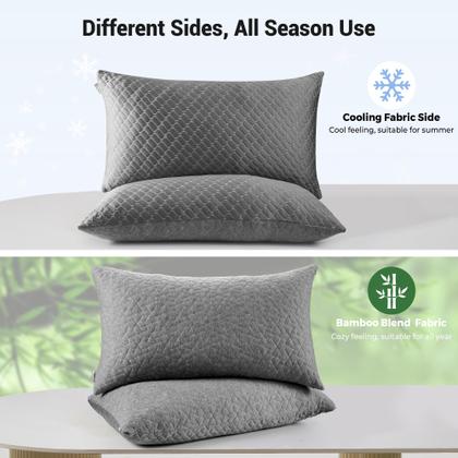 Imagem de Almohadas Puredown Tamaño Estándar Set de 2 con Espuma de Memoria Desmenuzada