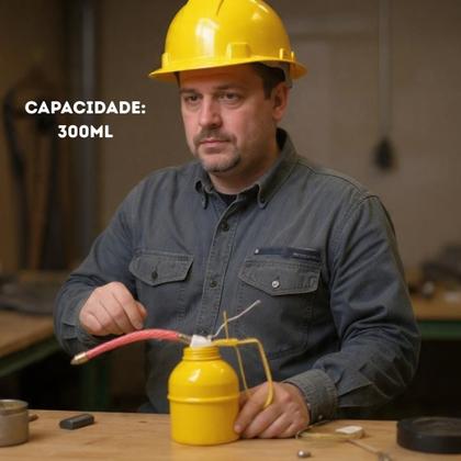 Imagem de Almotolia Bomba de Óleo Manual Frasco Lubrificante Profissional Casa Oficina Manutenção Máquinas Durável Prático 300ml